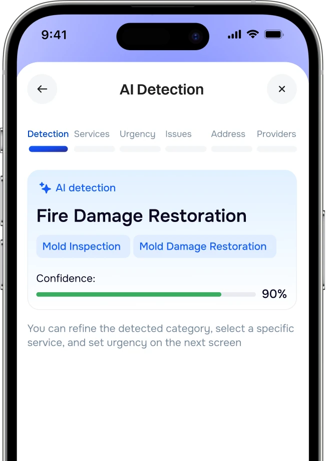 FixLoupe app screen showing AI damage detection